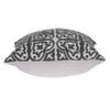 20" X 7" X 20" Traditional Gray and White Cotton Pillow Cover with Poly Insert view 3