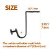 AddGrace 4 Pack Ceiling Curtain Rod Bracket for 1 Inch Drapery Rod Black view 2