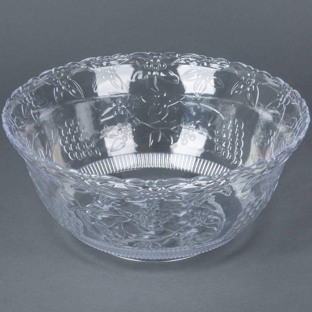TableTop King Platter Pleasers 3508 8 Qt. Clear Plastic Punch Bowl