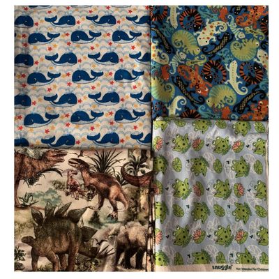 Aunt Sandy's Sewing Custom Weighted Lap Blanket from 5-7 lbs, Dinosaurs, Whales, Frogs, Gecko, Washable