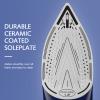 BEAUTURAL Steam Iron for Clothes with Precision Thermostat Dial, Ceramic Coated Soleplate, 3-Way Auto-Off, Self-Cleaning, Anti-Calcium, Anti-Drip Blue view 3