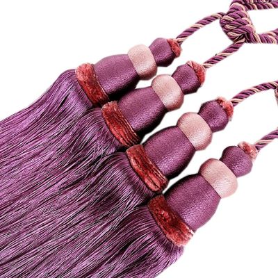 1 Pair Creative Double Balls Tassels Curtain Tiebacks Curtain Buckle Holder Tieback Curtain Tassel Holdbacks (Purple)
