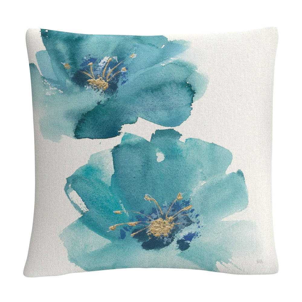 Trademark Fine Art Teal Cosmos III by Chris Paschke, 16x16 Decorative Throw Pillow