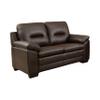 24/7 Shop at Home Anoux Contemporary Upholstered Faux Leather Loveseat, Brown view 1