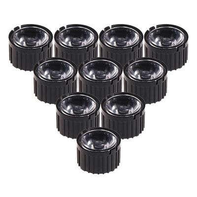 Youngy 10 Pieces 5/15/30/45/60/90/120 Degree Lens Reflector Collimator w/Holder for 1-5W LED - 30 Degree