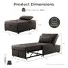 24/7 Shop at Home Meekers Contemporary Convertible Bed Ottoman, Pull Out Chair, Small Sleeper Sofa For Small Spaces, Studio Apartment Furniture, Home Office, Living Room, Dark Gray view 2
