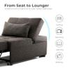 24/7 Shop at Home Meekers Contemporary Convertible Bed Ottoman, Pull Out Chair, Small Sleeper Sofa For Small Spaces, Studio Apartment Furniture, Home Office, Living Room, Dark Gray view 4