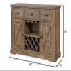 24/7 Shop at Home Van Lin Country Rustic Multi-Storage Wood Dining Server, Light Oak view 3
