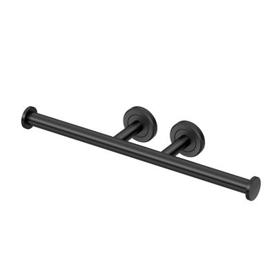 Gatco 4243AMX Latitude II Double Toilet Paper Holder, Wall Mounted Dual Roll Tissue Holder, Matte Black