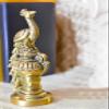 Aakrati Pair of Handmade Small Sitting Brass Peacock Figurine Showpiece - Table Decor Gift view 4