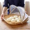 Food Serving Tent Basket - BESTCHANCEUS Hand Woven Bamboo Serving Basket Dustproof Bug Proof Mosquitoesor Vegetable Fruits Food Meals Rectangle 34CMx29CM view 2