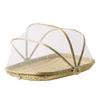 Food Serving Tent Basket - BESTCHANCEUS Hand Woven Bamboo Serving Basket Dustproof Bug Proof Mosquitoesor Vegetable Fruits Food Meals Rectangle 34CMx29CM view 3
