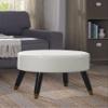 Convenience Concepts Designs4Comfort Mid Century Ottoman Stool, White Faux Leather view 2