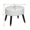 Convenience Concepts Designs4Comfort Mid Century Ottoman Stool, White Faux Leather view 3