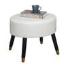 Convenience Concepts Designs4Comfort Mid Century Ottoman Stool, White Faux Leather view 4