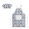 Aurya Kids Apron and Chef Hat Set-Adjustable Child Apron for Boys and Girls for Cooking Baking Triangles view 1
