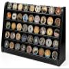 DecoWoodo Challenge Coin Display Case, 5 Row Military Coin Wooden Holder Rack Stand Holds 50 Coins for Desk or Wall Mount, Coin Holders for Collectors (Black Finish) view 1