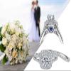 Bansriracha 925 Sterling Silver Women's Wedding Ring Sets Victorian Style Blue Side Stones Classic Jewelry for Women (9) view 2