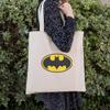 Batman Classic Bat Shield Logo Grocery Travel Reusable Tote Bag view 2