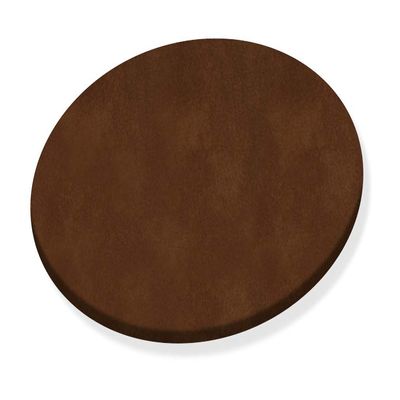 Lazy Susan 28" Round Wood Custom Turntable Caddy for RV, Indoor/Outdoor Patio, Kitchen, Picnic, BBQ and Food Service Covered in Your Choice of a Colored Vinyl with a Glass Top (Chestnut Brown Vinyl)