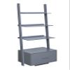 Convenience Concepts American Heritage Ladder Bookcase with File Drawer, Gray view 1