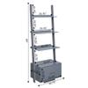 Convenience Concepts American Heritage Ladder Bookcase with File Drawer, Gray view 3