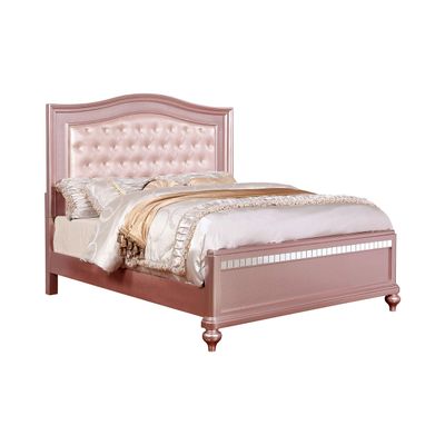 24/7 Shop at Home Petal Tufted Bed, Box Spring Required, Twin, Single, Rose Gold