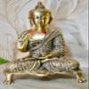 Aakrati Glossy Antique Finished 9 inch Meditating Brass Buddha Figurine Showpiece for Home Temple or Decoration view 1