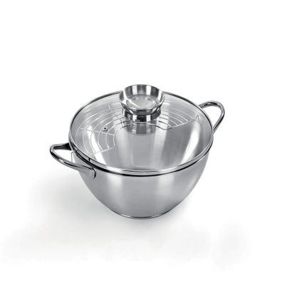 Barazzoni 42500972800 Walk & Aroma Rib Wok Silver 3.75L