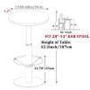 LOKKHAN 42" Tall Rustic Industrial Bar Table-19.68" Dia Round Wooden Top Metal Bar Height Adjustable Standing Pub Table-Dining Room Bistro Table-Cocktail Table view 3