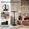 LOKKHAN 42" Tall Rustic Industrial Bar Table-19.68" Dia Round Wooden Top Metal Bar Height Adjustable Standing Pub Table-Dining Room Bistro Table-Cocktail Table view 4