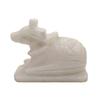 India Meets India Marble Nandi Cow Showpiece for Temple Puja Room 5 Inch Handicraft by Awarded Indian Artisan view 1