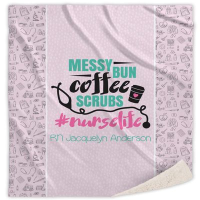 YouCustomizeIt Personalized Nursing Quotes Sherpa Throw Blanket - 50"x60"