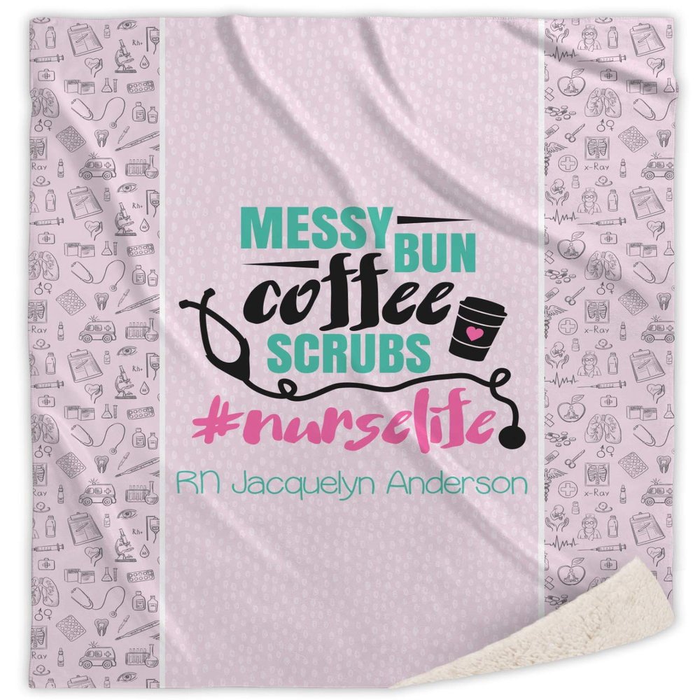 YouCustomizeIt Personalized Nursing Quotes Sherpa Throw Blanket - 50"x60"