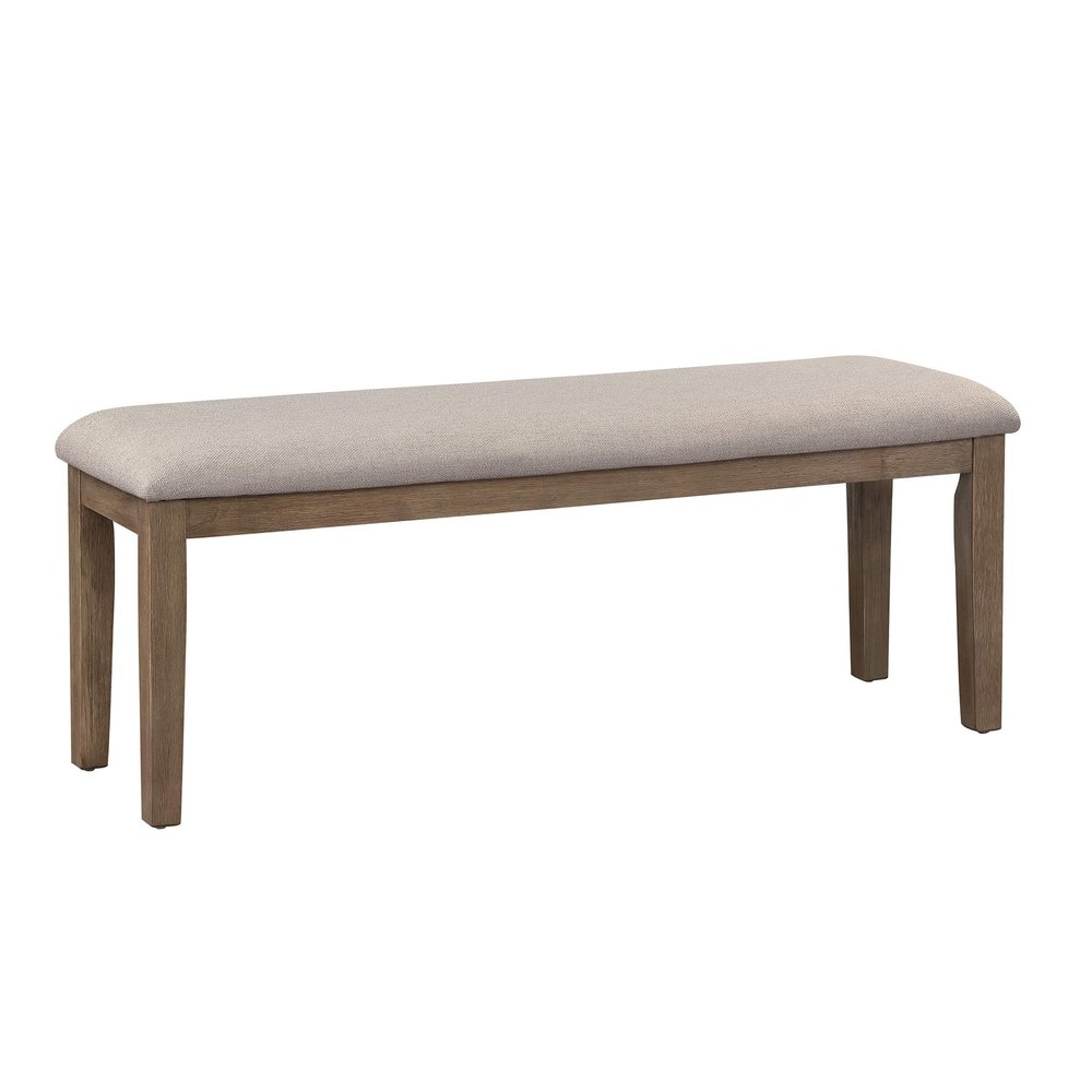 Homelegance Blair Upholstered Dining Bench, 48" W Entryway Bench, Sturdy Solid Wood Frame, Wire Brush Brown Finish, Comfortable Cushion Seat, Easy Assembly, Modern & Traditional - Brown