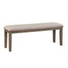 Homelegance Blair Upholstered Dining Bench, 48" W Entryway Bench, Sturdy Solid Wood Frame, Wire Brush Brown Finish, Comfortable Cushion Seat, Easy Assembly, Modern & Traditional - Brown view 1