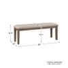 Homelegance Blair Upholstered Dining Bench, 48" W Entryway Bench, Sturdy Solid Wood Frame, Wire Brush Brown Finish, Comfortable Cushion Seat, Easy Assembly, Modern & Traditional - Brown view 3