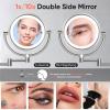 GURUN Wall Mounted Hardwired Makeup Mirror with 3 Dimmable LED Lights 10x Magnifying Mirror for Bathroom Touch Control 13" Extendable Arm Direct Wire Brushed Nickel M1809DN (10x,Nickel) view 3