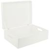 Creative Deco XL White Wooden Box Storage with Hinged Lid | 15.8x11.8x5.5in (+-0.5) | Keepsake with Handles | Gift Box for Tool Dog Toy Kitchen Storage | Wood Chest Trunk view 1