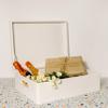 Creative Deco XL White Wooden Box Storage with Hinged Lid | 15.8x11.8x5.5in (+-0.5) | Keepsake with Handles | Gift Box for Tool Dog Toy Kitchen Storage | Wood Chest Trunk view 4