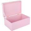 Creative Deco Large Pink Wooden Box Storage with Hinged Lid | 11.8x7.87x5.51in (+-0.5) | Keepsake Gift Box for Tool Dog Toy Kitchen Storage | Rough UNSANDED Wood Chest Trunk view 1