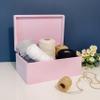 Creative Deco Large Pink Wooden Box Storage with Hinged Lid | 11.8x7.87x5.51in (+-0.5) | Keepsake Gift Box for Tool Dog Toy Kitchen Storage | Rough UNSANDED Wood Chest Trunk view 4