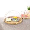 Food Serving Tent Basket - BESTCHANCEUS Hand-Woven Bamboo-Serving-Basket Dustproof-Bug-Proof Mosquitoesor Vegetable Fruits Food Meals Round Dia.30cm view 4