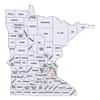 County Outline Map of Minnesota-12 Inch by 18 Inch Laminated Poster-posters With Bright Colors And Vivid Imagery-convenient 12 Inch by 18 Inch Size Fits Perfectly In Many Attractive Frames view 1