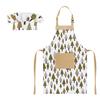 Aurya Kids Apron and Chef Hat Set-Adjustable Child Apron for Boys and Girls for Cooking Baking Pine Trees view 1