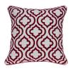 20" X 7" X 20" Transitional Red and White Accent Pillow Cover with Poly Insert view 1