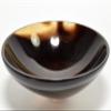 77mm 75g Black & Brown Agate Bowl Hand Polished Natural Chalcedony Gemstone Crystal Mineral Specimen - India + One Polished Clear Quartz Cabochon view 1