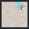 PinPix ArtToFrames 14x14 Custom Cork Bulletin Board Circles Sketch Beige Poster Board Has a Fabric Style Canvas Finish, Framed in Satin Black (PinPix-1925) view 1
