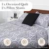 Southshore Fine Living, Inc. Oversized Quilt Bedding Set, Twin XL Coverlet with Matching Quilted Pillow Sham, Boho Coverlet Set, All Season Quilt Bedspread, Lightweight Twin XL Quilts, Grey Paisley view 2