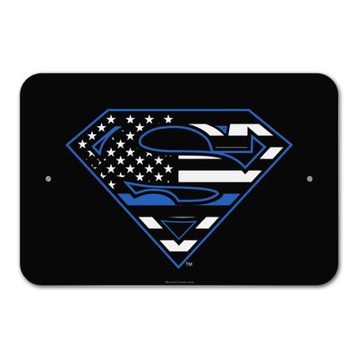 GRAPHICS & MORE Superman Thin Blue Line Flag Shield Logo Home Business Office Sign